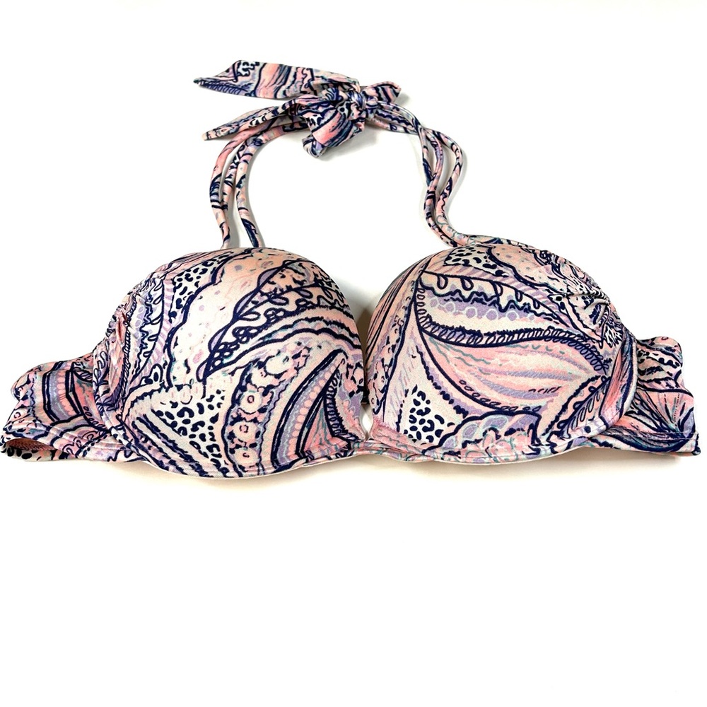 Victorias Secret 36B Bombshell Bikini Top Adds 2 Cups Pink Purple Blue 5BX #2685